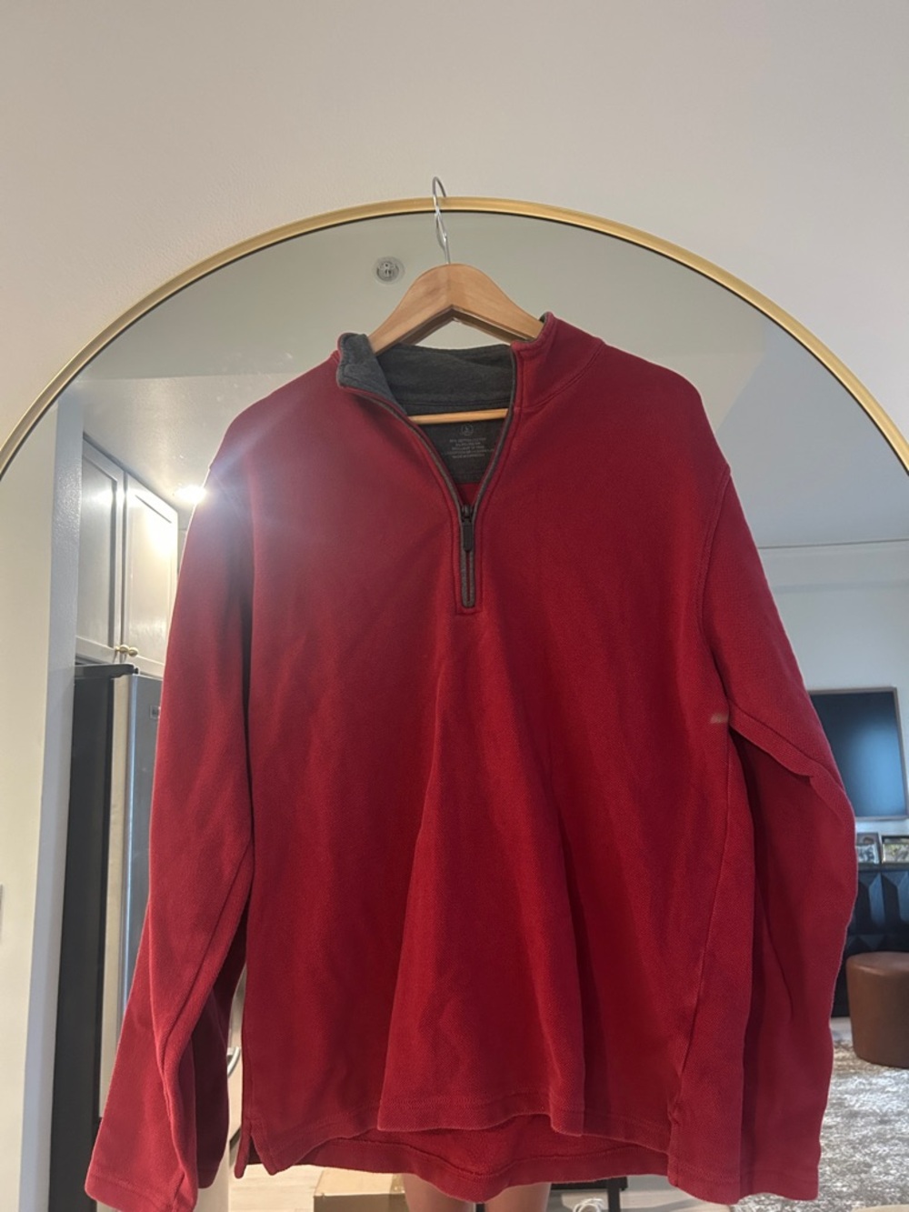 Eddie Bauer Men's Red Half-Zip Fleece Pullover